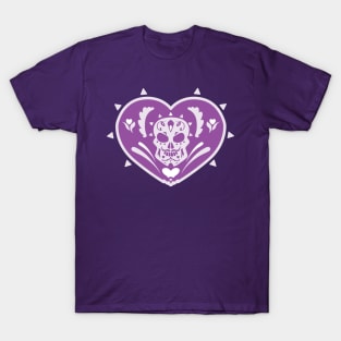 Day Of The Dead Purple Heart T-Shirt